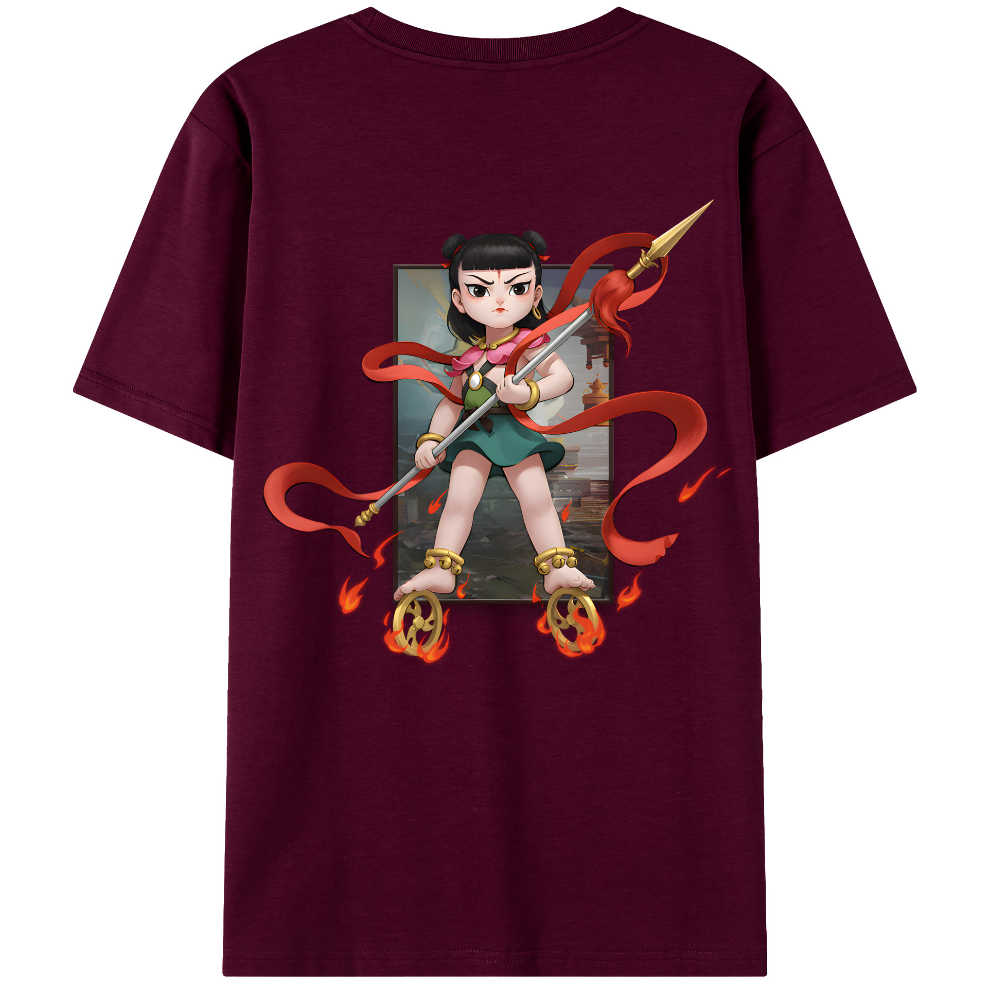 （画像用） Ne Zha 2 ナタ 魔童の大暴れ レディース半袖Tシャツ(バックプリント)